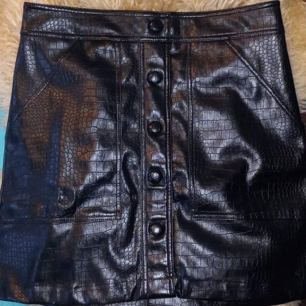 Sexy Black Snake Skin Skirt